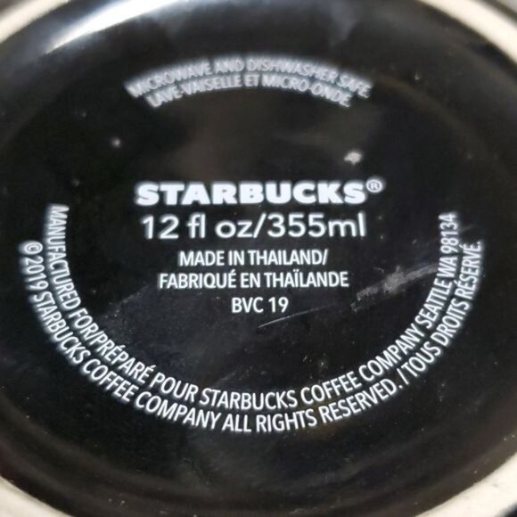 2019 Starbucks 12oz Cup Mug CERAMIC Coffee Tea Hot Cocoa Hammered Gunmetal - Picture 10 of 11
